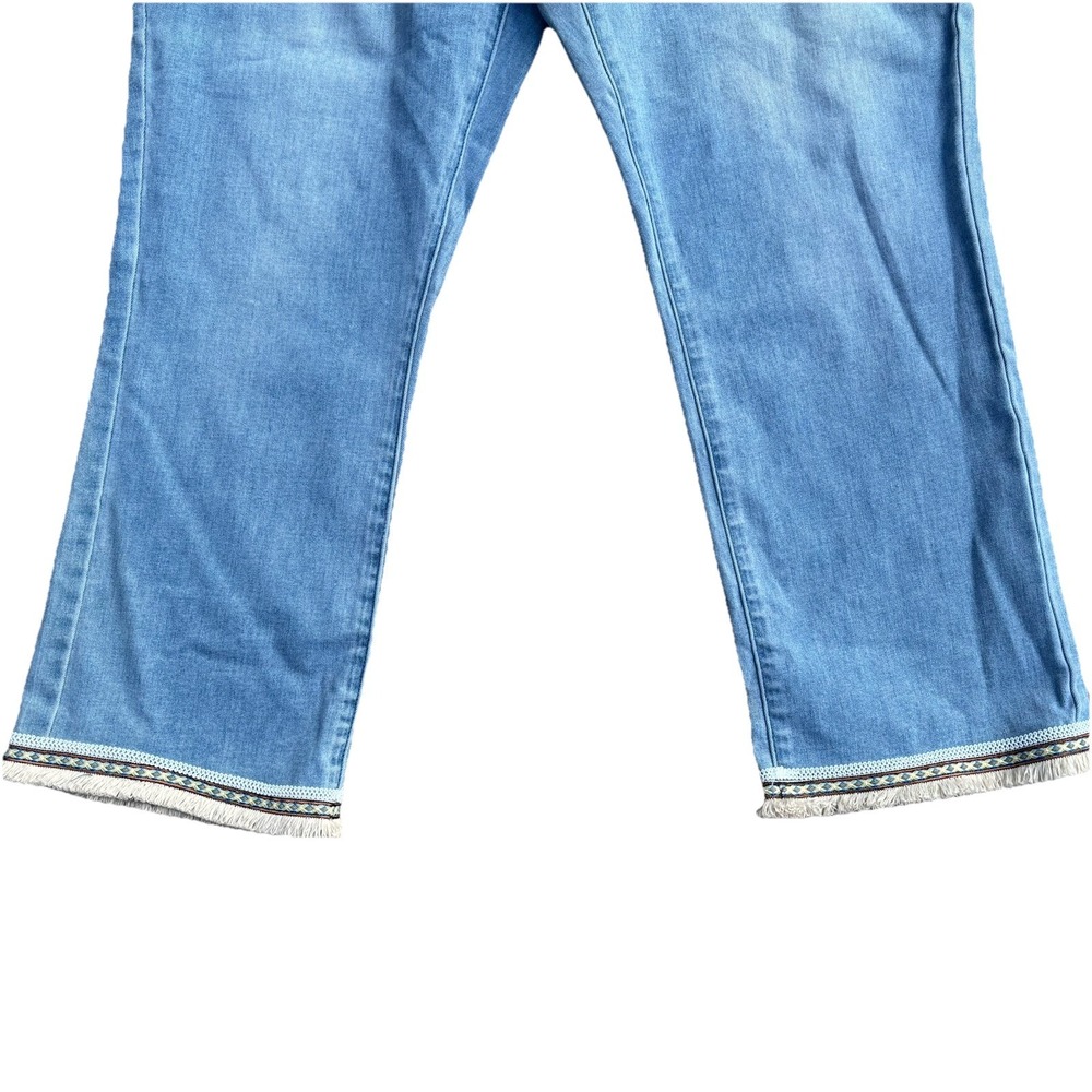 NWT DG2 Diane Gilman Size 16PW/38x26 High Rise Southwestern Fringed Hem Jeans - Picture 7 of 12